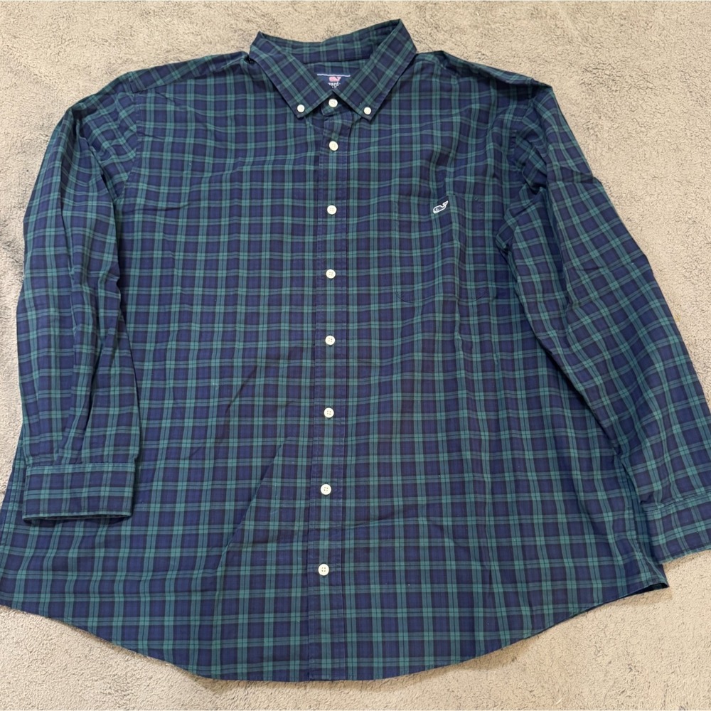 Vineyard Vines Classic Fit Shirt Mens 2XB Lot of 2 Plaid Pocket Stretch
